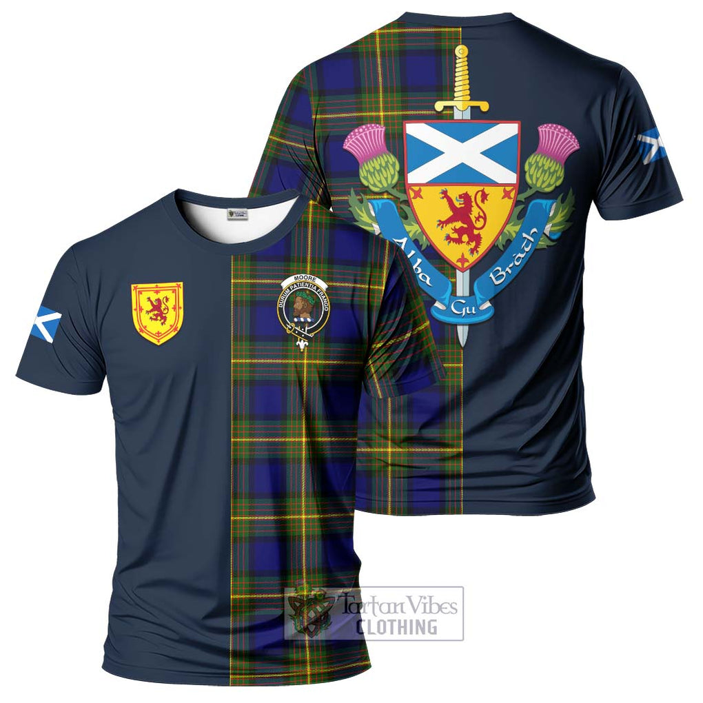 Moore Tartan T-Shirt Alba with Scottish Lion Royal Arm Half Style Kid's Shirt - Tartan Vibes Clothing