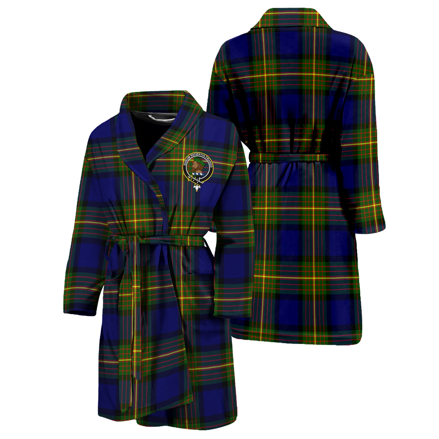 Moore Tartan Bathrobe with Family Crest Unisex S - Tartan Vibes Clothing
