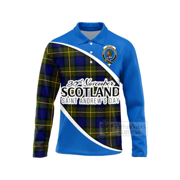 Moore Family Crest Tartan Long Sleeve Polo Shirt Celebrate Saint Andrew's Day in Style Unisex - Tartan Vibes Clothing