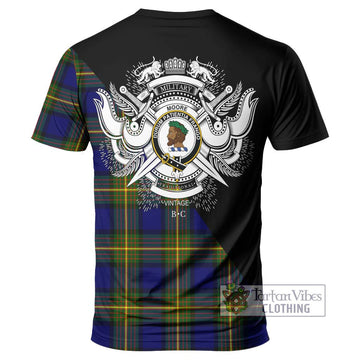 Moore Tartan T-Shirt with Family Crest and Military Logo Style - Tartan Vibes Clothing