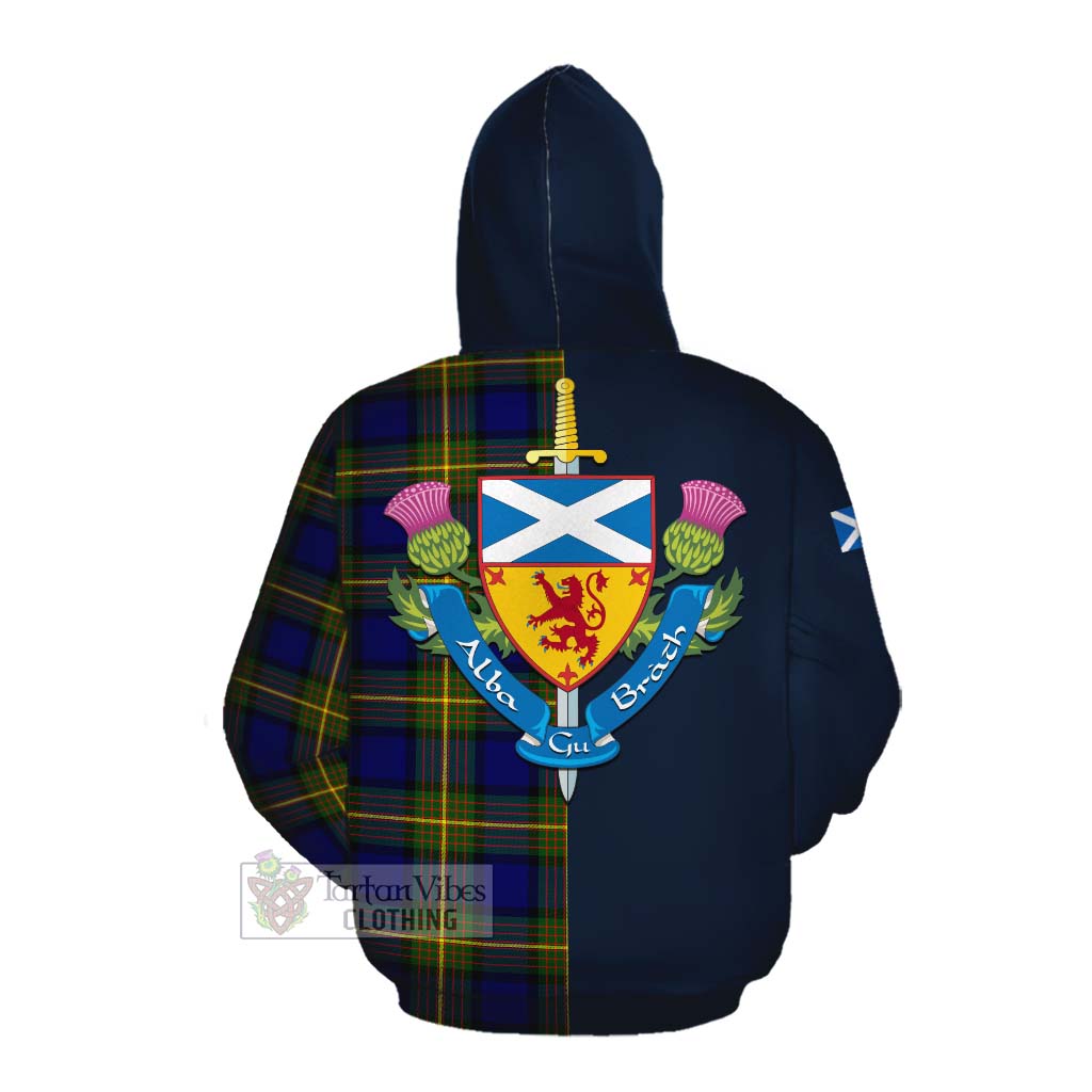Moore Tartan Cotton Hoodie Alba with Scottish Lion Royal Arm Half Style Pullover Hoodie - Tartan Vibes Clothing
