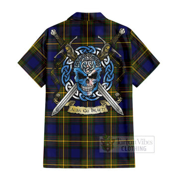 Moore Tartan Hawaiian Shirt with Family Crest Celtic Skull Style - Tartan Vibes Clothing