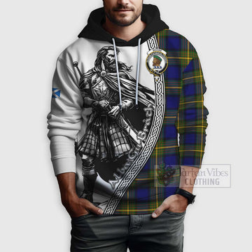 Moore Tartan Clan Crest Hoodie with Highlander Warrior Celtic Style - Tartan Vibes Clothing
