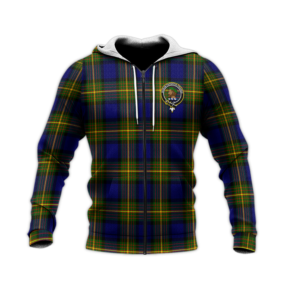 Moore Tartan Knitted Hoodie with Family Crest Unisex Knitted Zip Hoodie - Tartan Vibes Clothing