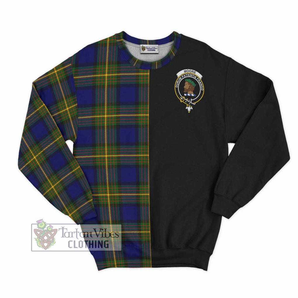 Moore Tartan Sweatshirt with Family Crest and Half Of Me Style - Tartan Vibes Clothing