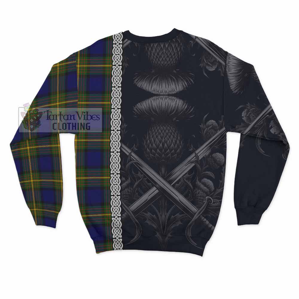 Moore Tartan Sweatshirt with Family Crest Cross Sword Thistle Celtic Vibes - Tartan Vibes Clothing