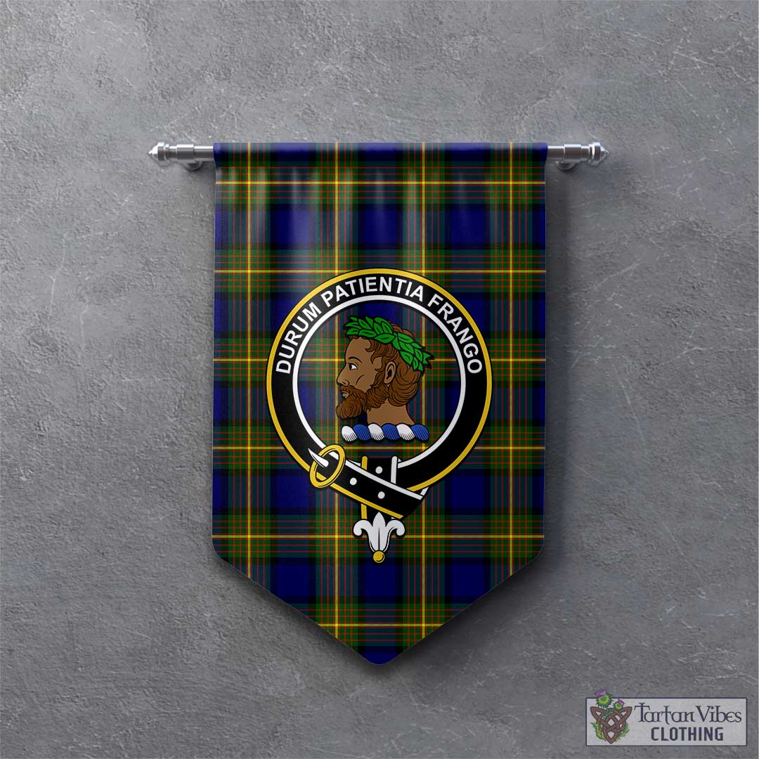 Tartan Vibes Clothing Moore Tartan Gonfalon, Tartan Banner with Family Crest