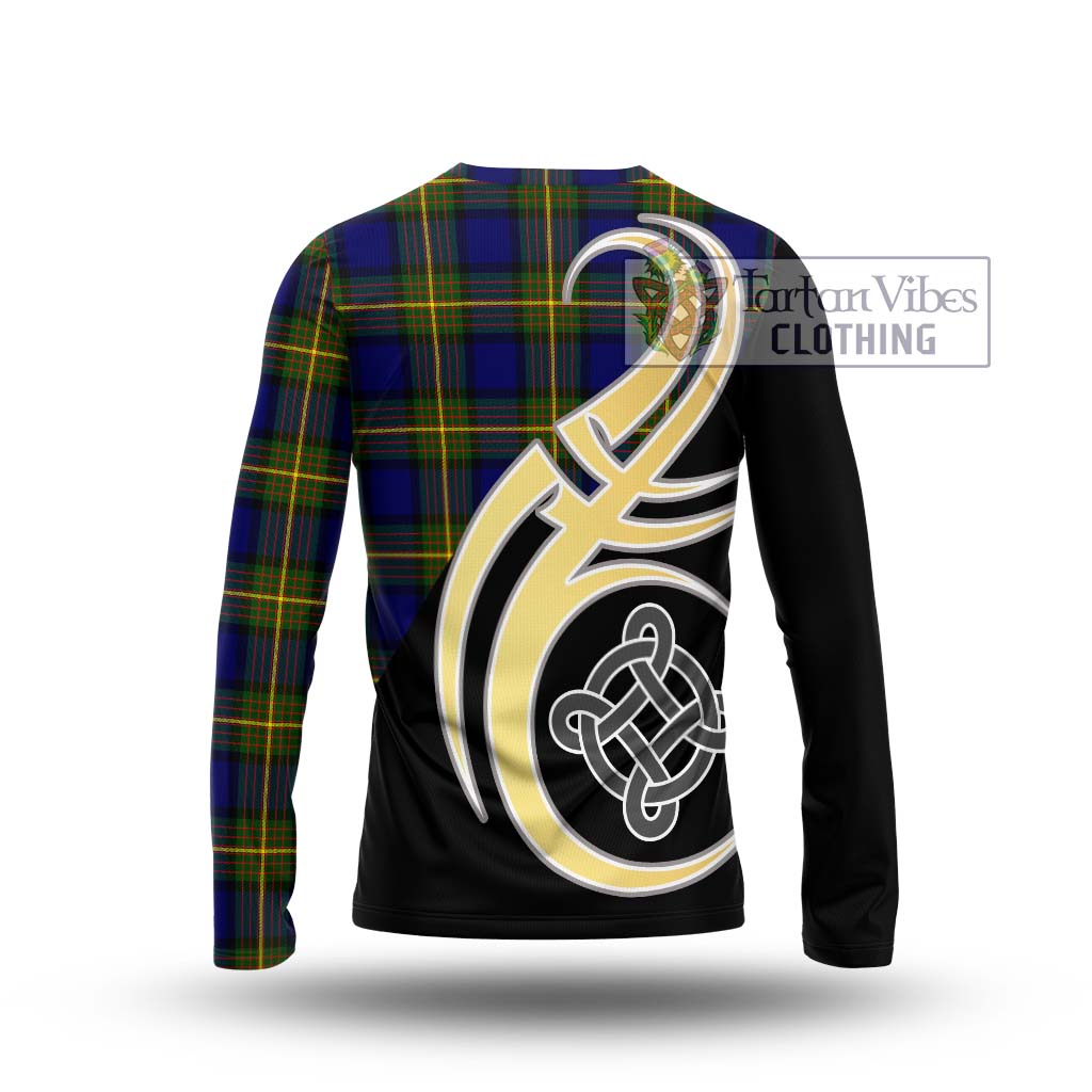 Moore Tartan Long Sleeve T-Shirt with Family Crest and Celtic Symbol Style - Tartan Vibes Clothing