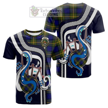 Moore Tartan Cotton T-shirt with Epic Bagpipe Style