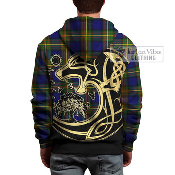 Moore Tartan Hoodie with Family Crest Celtic Wolf Style - Tartan Vibes Clothing