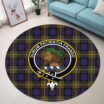 Moore Tartan Round Rug with Family Crest - Tartan Vibes Clothing