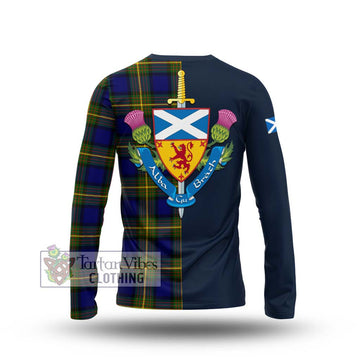 Moore Tartan Long Sleeve T-Shirt Alba with Scottish Lion Royal Arm Half Style - Tartan Vibes Clothing