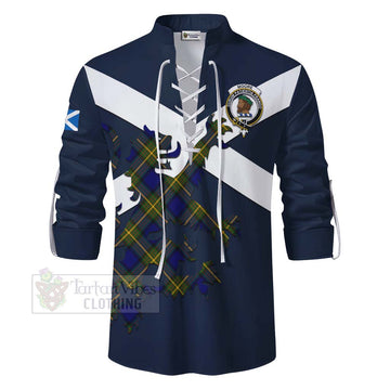 Moore Tartan Lion Rampant Ghillie Kilt Shirt Proudly Display Your Heritage with Alba Gu Brath and Clan Name - Tartan Vibes Clothing