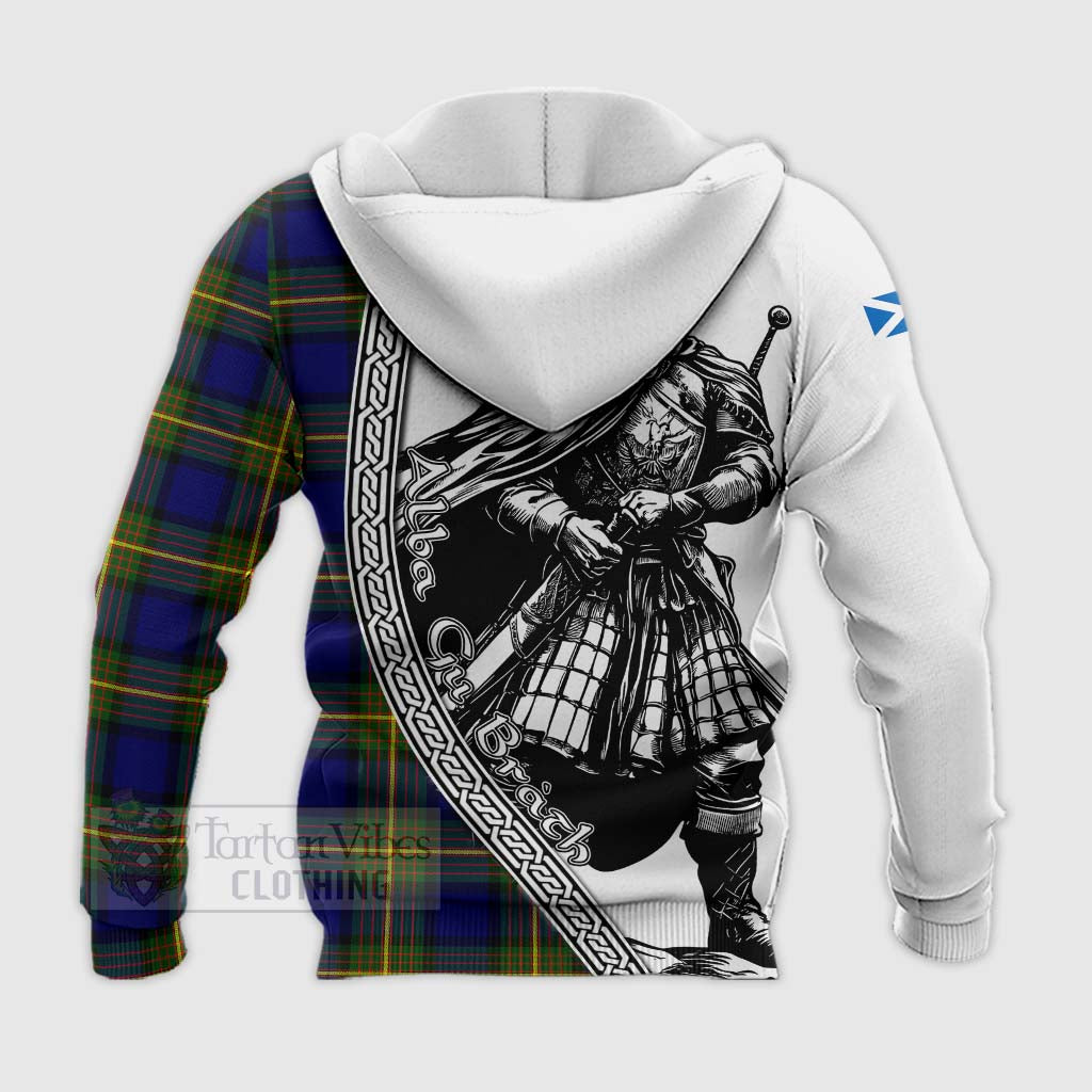 Moore Tartan Clan Crest Knitted Hoodie with Highlander Warrior Celtic Style - Tartan Vibes Clothing