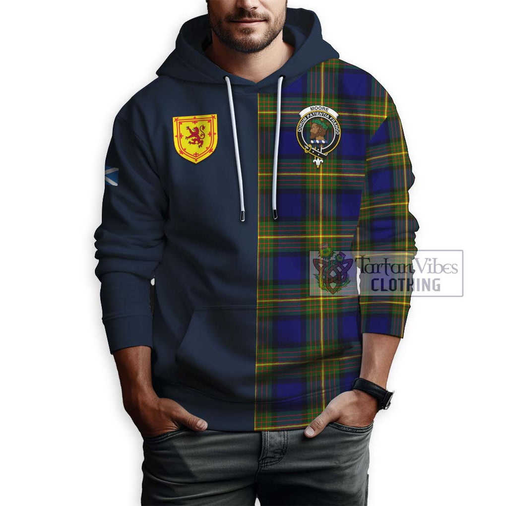Moore Tartan Hoodie Alba with Scottish Lion Royal Arm Half Style - Tartan Vibes Clothing