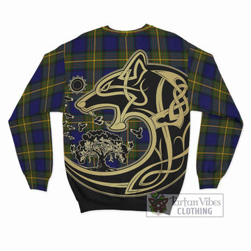 Moore Tartan Sweatshirt with Family Crest Celtic Wolf Style - Tartan Vibes Clothing