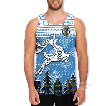 Moore Clan Christmas Men's Tank Top Celtic Reindeer Style - Tartan Vibes Clothing