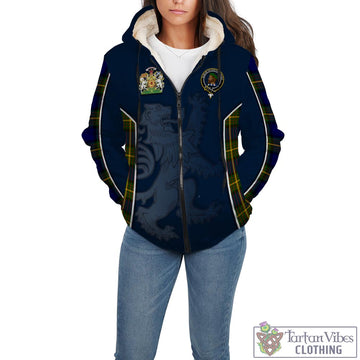 Moore Tartan Sherpa Hoodie with Family Crest and Lion Rampant Vibes Sport Style