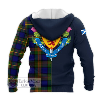 Moore Tartan Knitted Hoodie Alba with Scottish Lion Royal Arm Half Style - Tartan Vibes Clothing