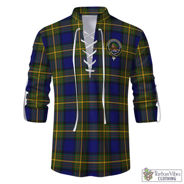 Moore Tartan Men's Scottish Traditional Jacobite Ghillie Kilt Shirt with Family Crest - Tartan Vibes Clothing
