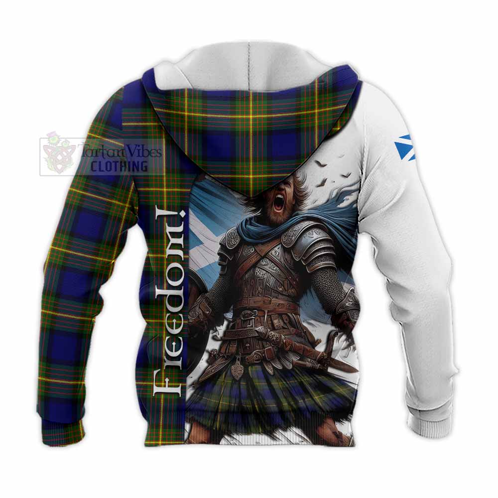 Tartan Vibes Clothing Moore Crest Tartan Knitted Hoodie Inspired by the Freedom of Scottish Warrior