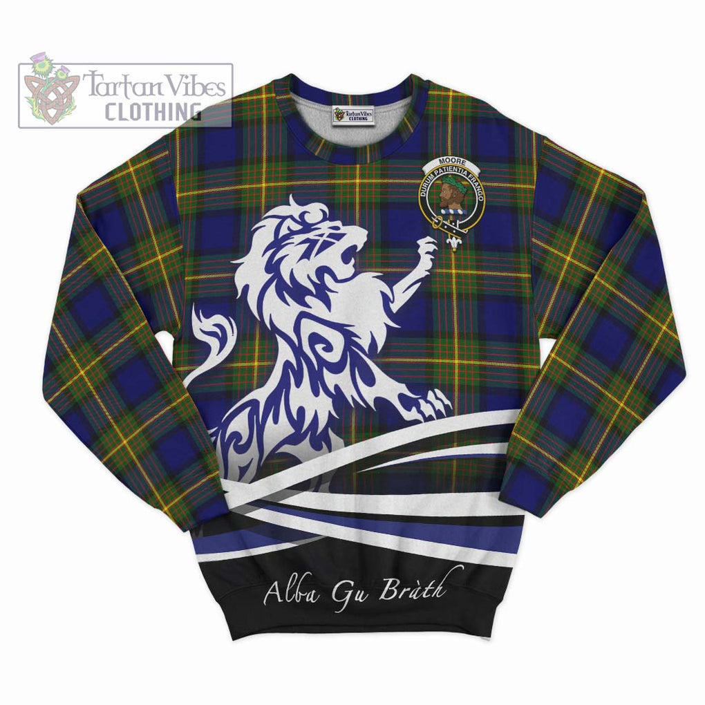 Moore Tartan Sweatshirt with Alba Gu Brath Regal Lion Emblem - Tartan Vibes Clothing