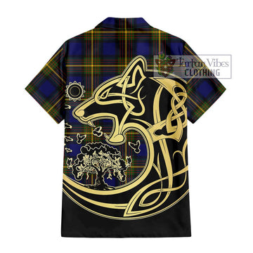 Moore Tartan Hawaiian Shirt with Family Crest Celtic Wolf Style - Tartan Vibes Clothing