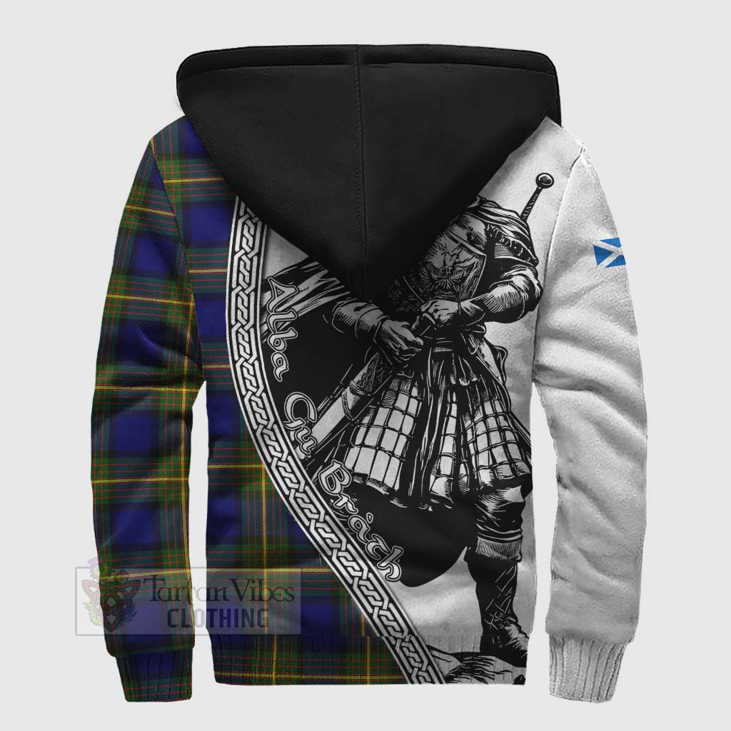 Moore Tartan Clan Crest Sherpa Hoodie with Highlander Warrior Celtic Style - Tartan Vibes Clothing