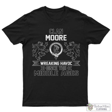 Moore Family Crest 2D Cotton Men's T-Shirt Wreaking Havoc Style 5XL - 2D-tartanvibesclothing