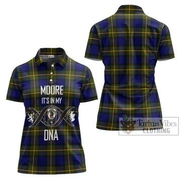 Moore Tartan Women's Polo Shirt with Family Crest DNA In Me Style - Tartan Vibes Clothing
