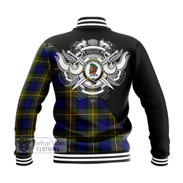 Moore Tartan Baseball Jacket with Family Crest and Military Logo Style - Tartan Vibes Clothing