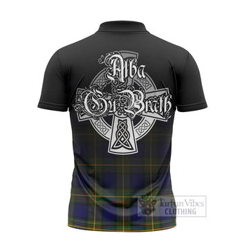 Moore Tartan Zipper Polo Shirt Featuring Alba Gu Brath Family Crest Celtic Inspired - Tartan Vibes Clothing