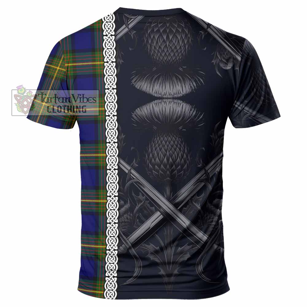 Moore Tartan T-Shirt with Family Crest Cross Sword Thistle Celtic Vibes - Tartan Vibes Clothing