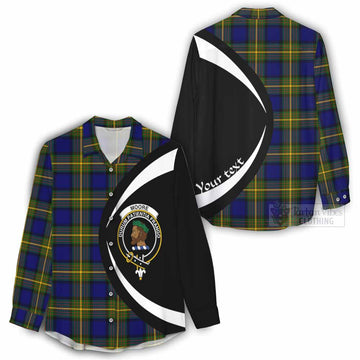 Moore Tartan Women's Casual Shirt with Family Crest Circle Style - Tartan Vibes Clothing