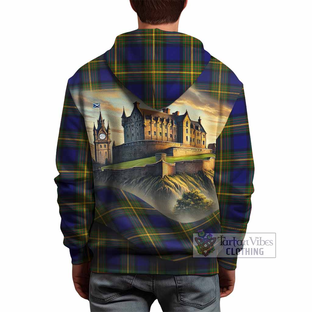 Moore Tartan Family Crest Hoodie with Scottish Ancient Castle Style - Tartan Vibes Clothing