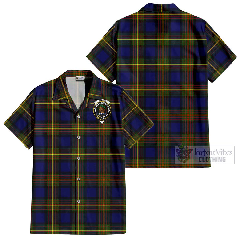 Moore Tartan Cotton Hawaiian Shirt with Family Crest - Tartan Vibes Clothing