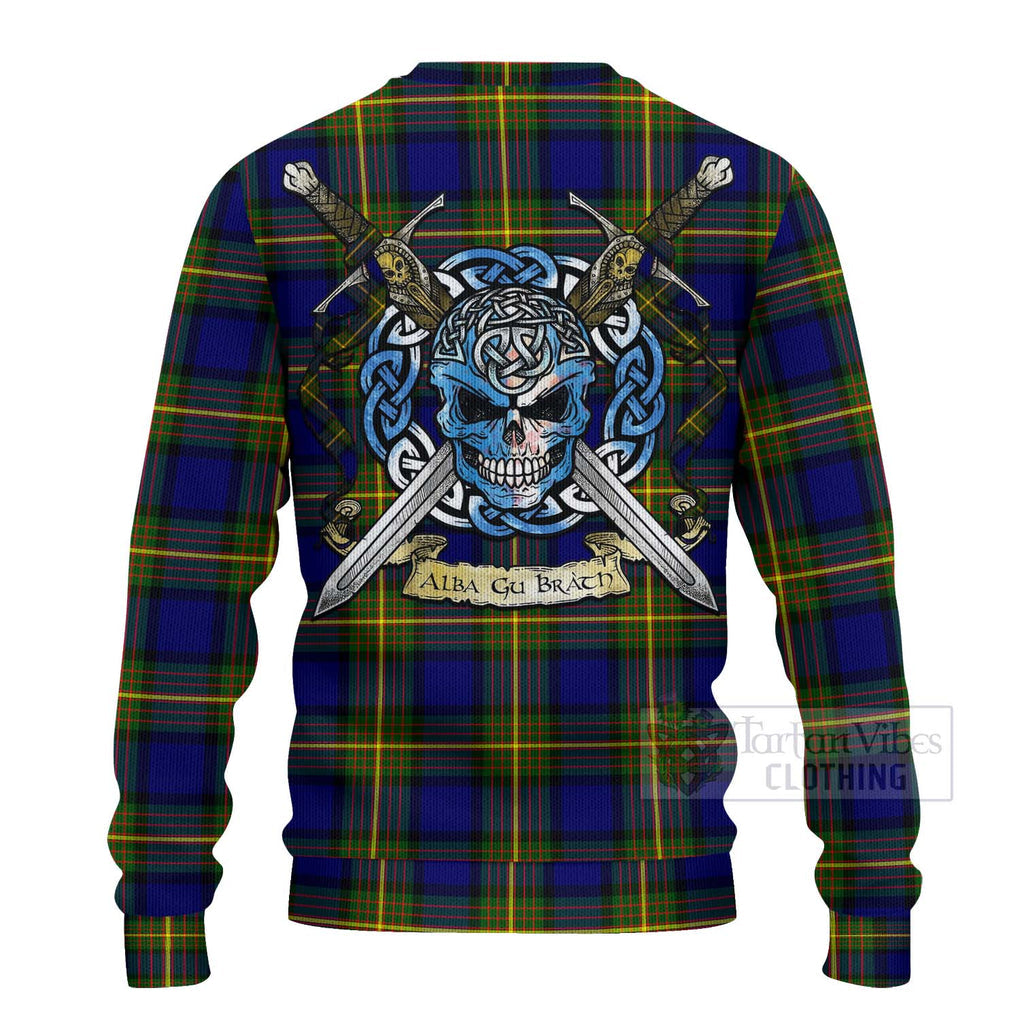 Moore Tartan Ugly Sweater with Family Crest Celtic Skull Style - Tartan Vibes Clothing