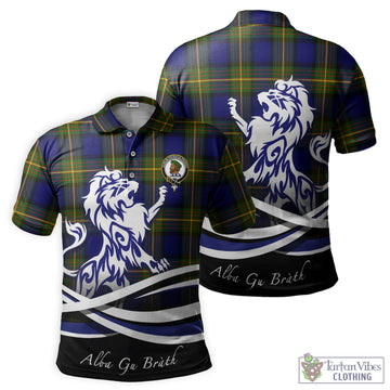 Moore Tartan Polo Shirt with Alba Gu Brath Regal Lion Emblem