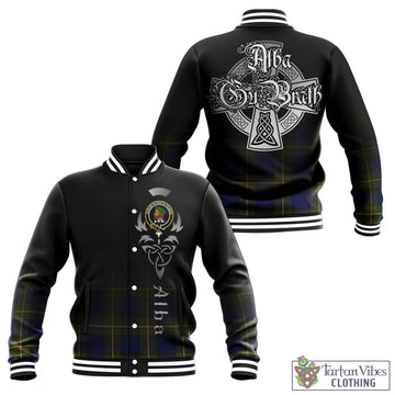 Moore Tartan Baseball Jacket Featuring Alba Gu Brath Family Crest Celtic Inspired - Tartan Vibes Clothing