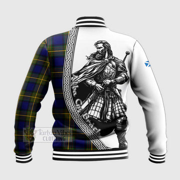 Moore Tartan Clan Crest Baseball Jacket with Highlander Warrior Celtic Style - Tartan Vibes Clothing