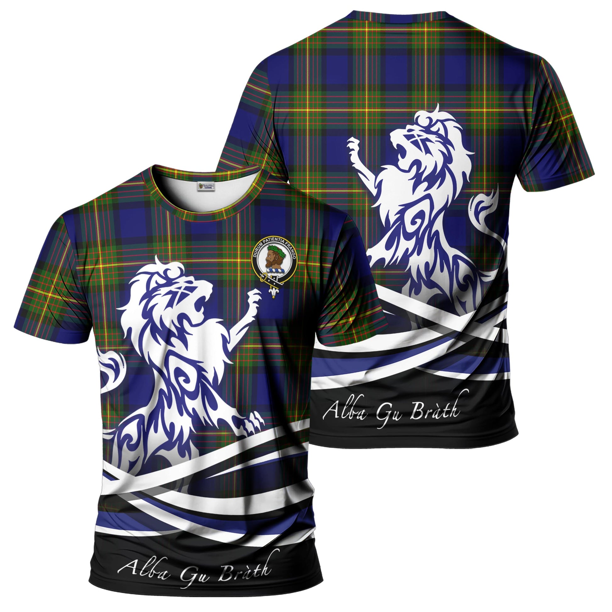 Moore Tartan T-Shirt with Alba Gu Brath Regal Lion Emblem - Tartan Vibes Clothing