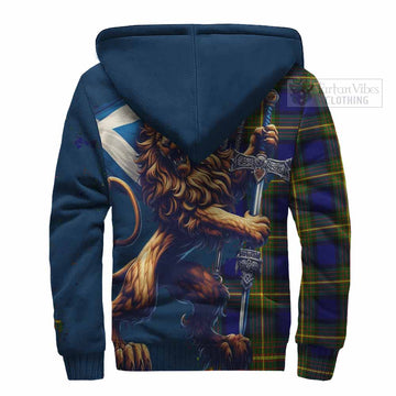 Moore Tartan Family Crest Sherpa Hoodie with Scottish Majestic Lion - Tartan Vibes Clothing