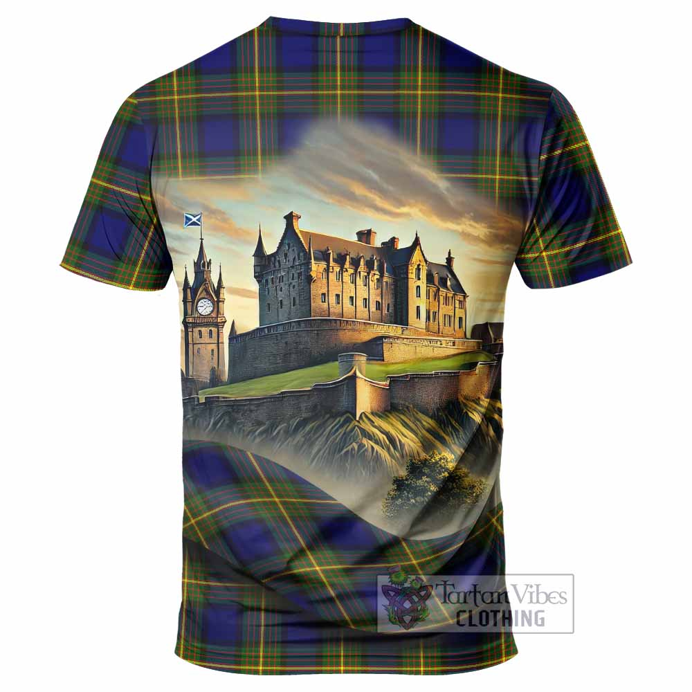 Moore Tartan Family Crest T-Shirt with Scottish Ancient Castle Style - Tartan Vibes Clothing