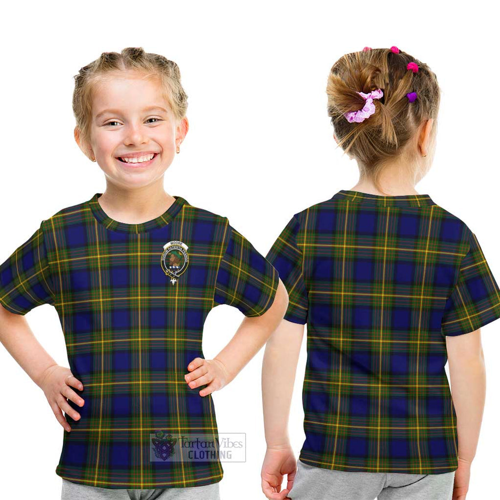 Moore Tartan Kid T-Shirt with Family Crest - Tartan Vibes Clothing