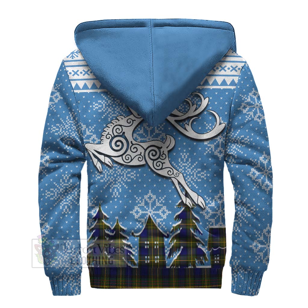 Moore Clan Christmas Sherpa Hoodie Celtic Reindeer Style - Tartan Vibes Clothing