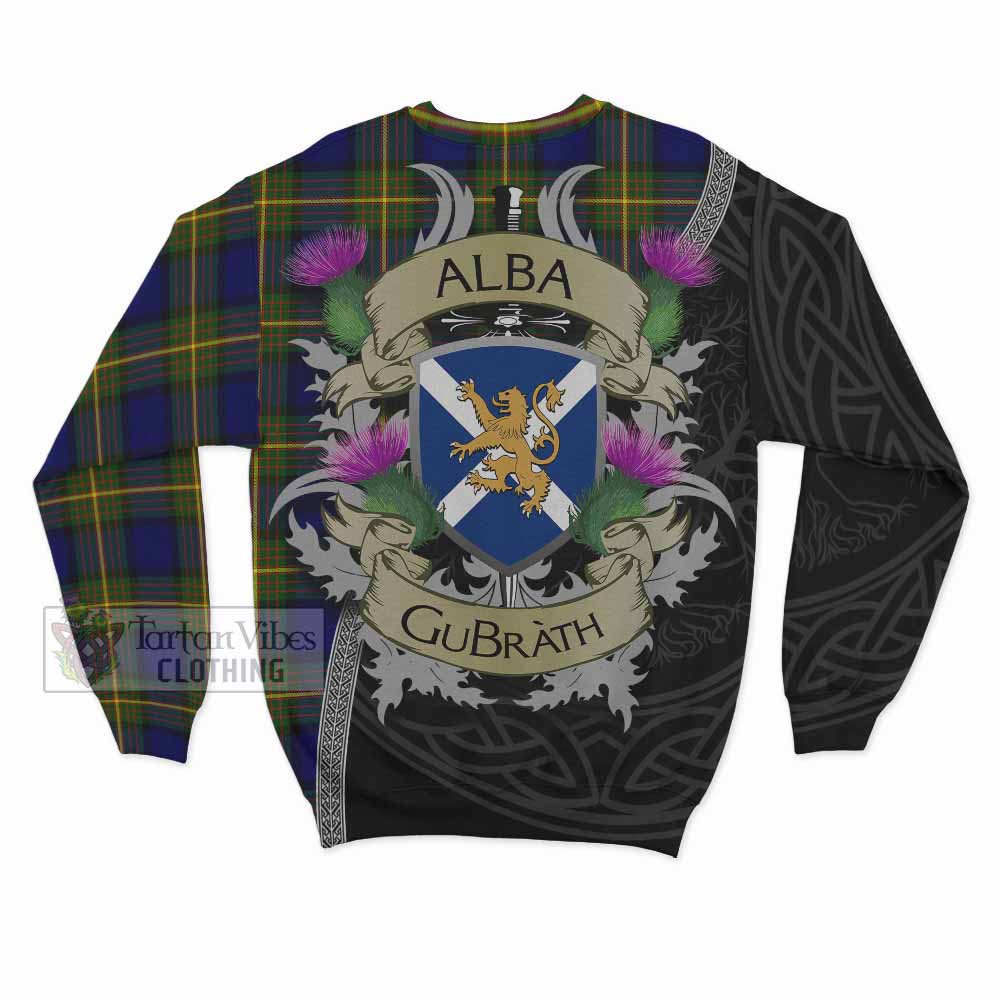 Moore Tartan Family Crest Sweatshirt Lion Rampant Royal Thistle Shield Celtic Inspired - Tartan Vibes Clothing
