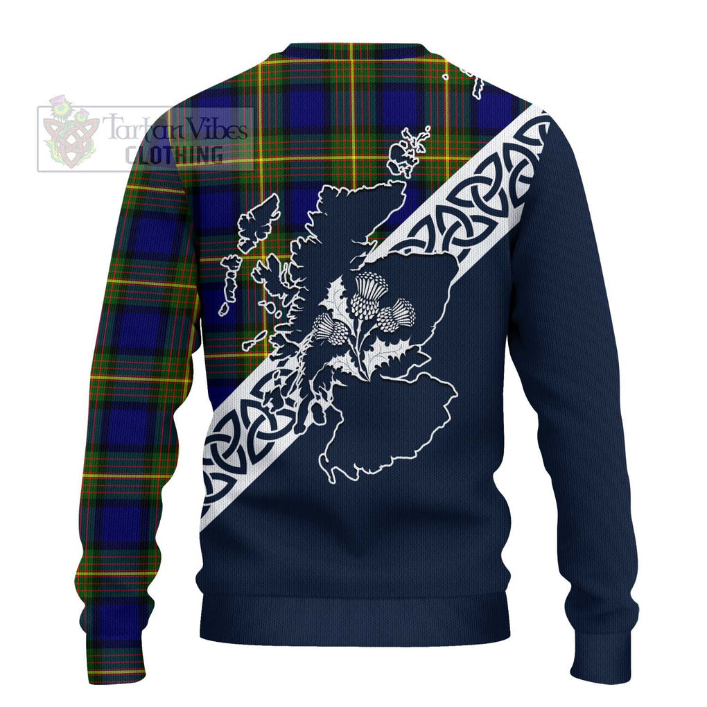 Moore Tartan Ugly Sweater Featuring Thistle and Scotland Map - Tartan Vibes Clothing