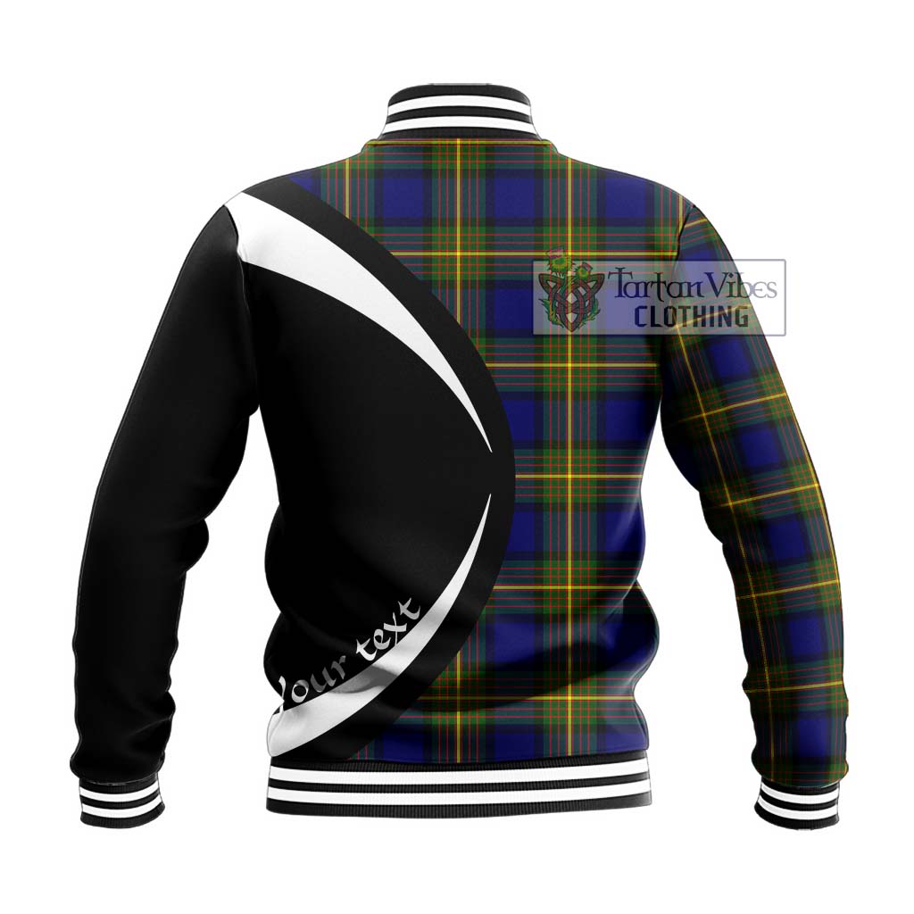 Moore Tartan Baseball Jacket with Family Crest Circle Style - Tartan Vibes Clothing