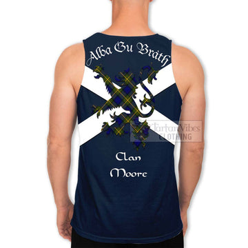 Moore Tartan Lion Rampant Men's Tank Top Proudly Display Your Heritage with Alba Gu Brath and Clan Name - Tartan Vibes Clothing