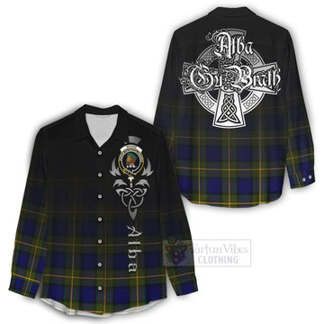 Moore Tartan Women's Casual Shirt Featuring Alba Gu Brath Family Crest Celtic Inspired - Tartan Vibes Clothing